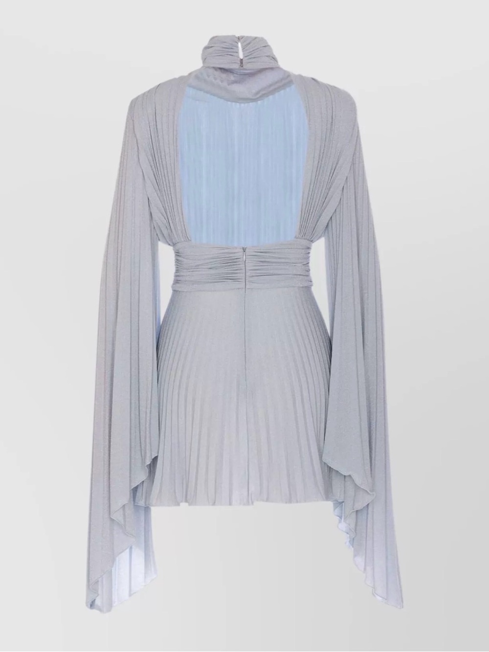 Pleated Mini Dress in Light Blue - Picture 3 of 4